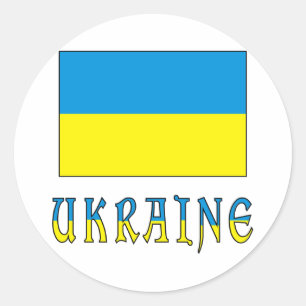 Ukraine and Ukrainian Flag Classic Round Sticker