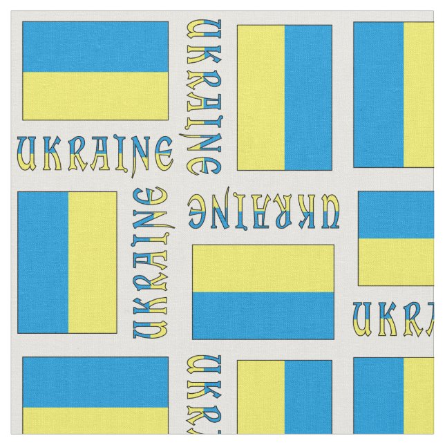 Ukraine and Ukrainian Flag Fabric (Close Up)