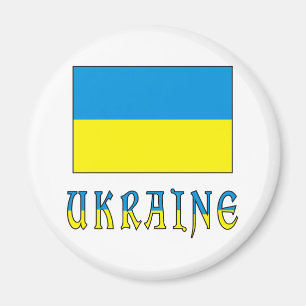 Ukraine and Ukrainian Flag Magnet