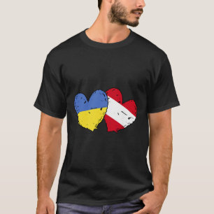 Ukraine Austria Heart Flag Ukrainian Austrian Heri T-Shirt