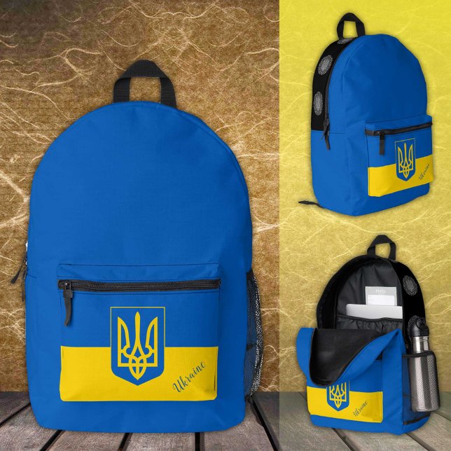 Ukraine, backpack, Ukrainian Flag, Tryzub / Custom Printed Backpack (Creator Uploaded)