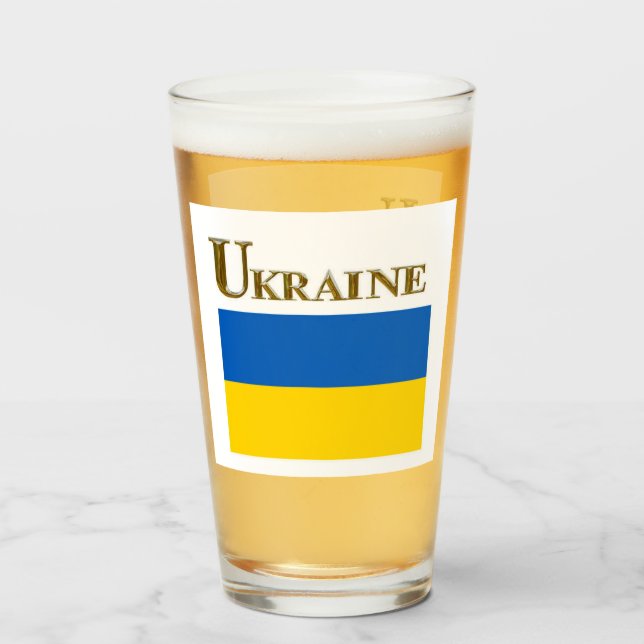 UKRAINE BEER GLASS (Front Filled)