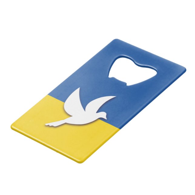 UKRAINE BICOLOR PEACE DOVE BLUE YELLOW FLAG (Front Angled)