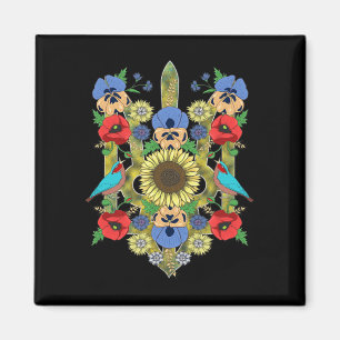Ukraine Birds Sunflower Trysub Vintage Ukrainian V Magnet
