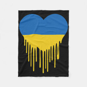Ukraine Bleeding Heart Support And Stand With Ukra Fleece Blanket