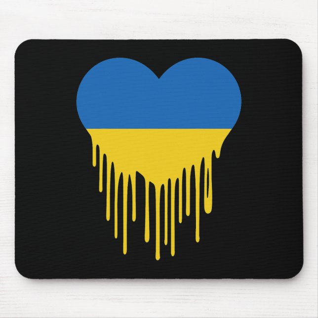 Ukraine Bleeding Heart Support And Stand With Ukra Mouse Pad (Front)