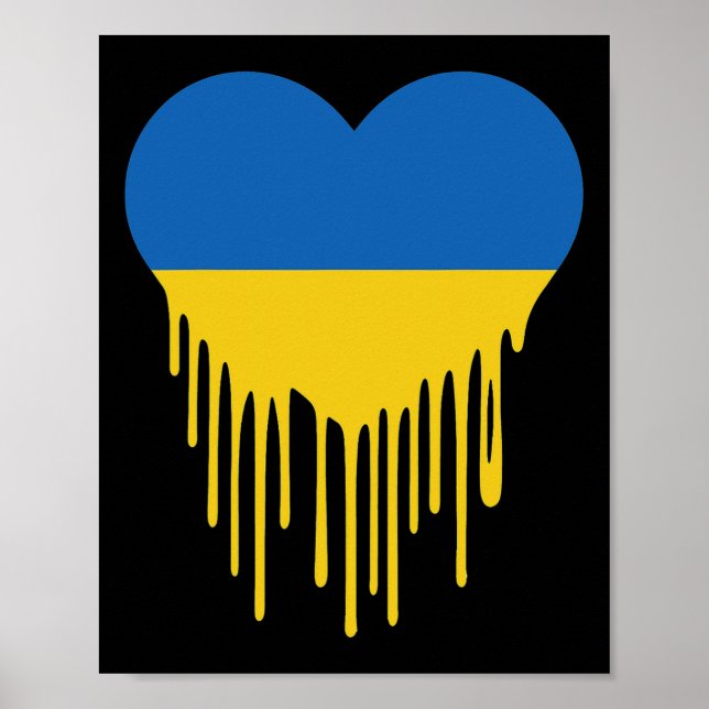 Ukraine Bleeding Heart Support And Stand With Ukra Poster (Front)