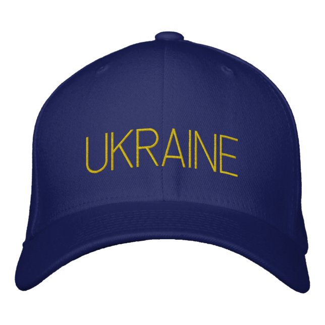 UKRAINE Blue and Yellow Embroidered Hat (Front)
