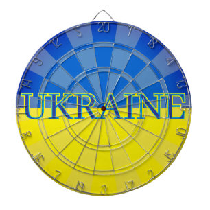 UKRAINE Blue and Yellow Flag Design Dartboard