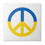 Ukraine Blue Yellow Flag Colours Peace Symbol Sign Tile<br><div class="desc">Peace for Ukraine 💙💛</div>