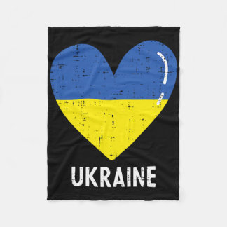 Ukraine Blue Yellow Heart Ukrainian Women Girls Ki Fleece Blanket