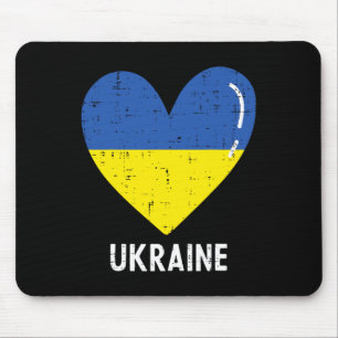 Ukraine Blue Yellow Heart Ukrainian Women Girls Ki Mouse Pad