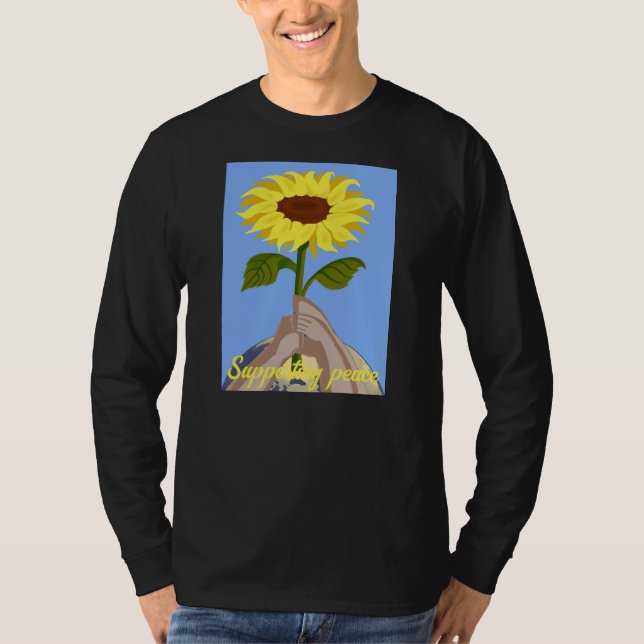 Ukraine "blue yellow" peace sunflower colourful T-Shirt (Front)