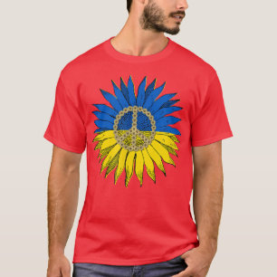 Ukraine blue yellow sunflower support peace novelt T-Shirt
