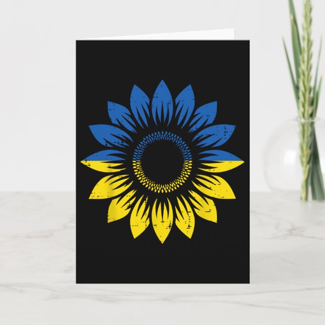 Ukraine Blue Yellow Sunflower Ukrainian Pride Men  Card (Front)