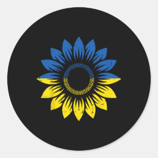 Ukraine Blue Yellow Sunflower Ukrainian Pride Men  Classic Round Sticker