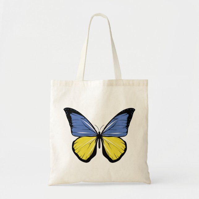 Ukraine Butterfly Flag Tote Bag (Front)