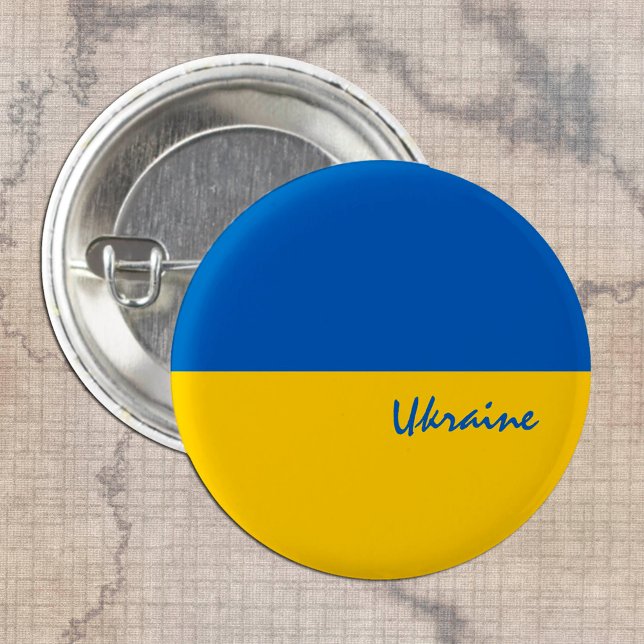 Ukraine button, patriotic Ukrainian Flag fashion 3 Cm Round Badge (Creator Uploaded)