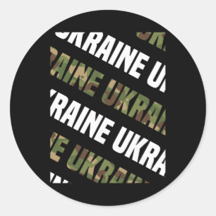 Ukraine Camo Pattern Green Camouflage  Classic Round Sticker