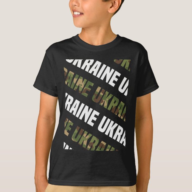 Ukraine Camo Pattern Green Camouflage  T-Shirt (Front)