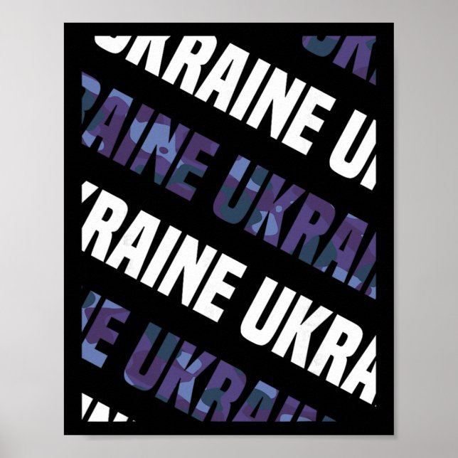 Ukraine Camo Pattern Purple Camouflage  Poster (Front)