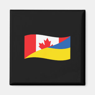 Ukraine Canada Dual Flag Unity Patriotic Cross-cou Magnet