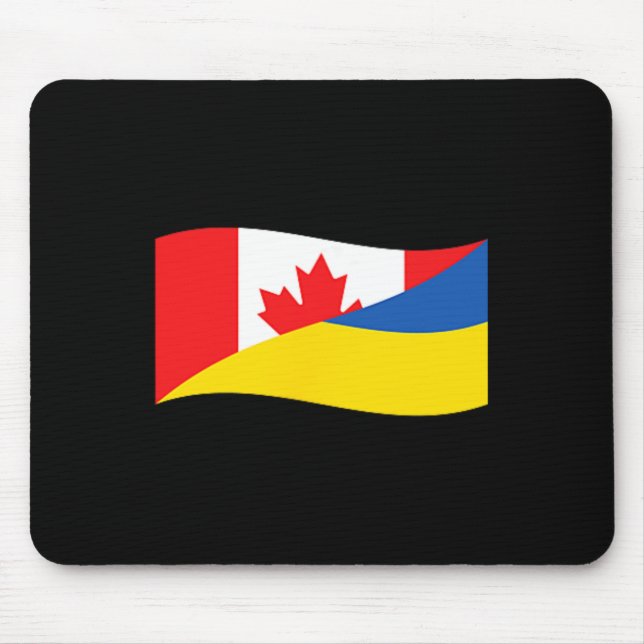 Ukraine Canada Dual Flag Unity Patriotic Cross-cou Mouse Pad (Front)