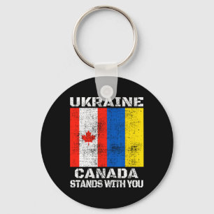 Ukraine Canada Stands With You Canadian Support Key Ring