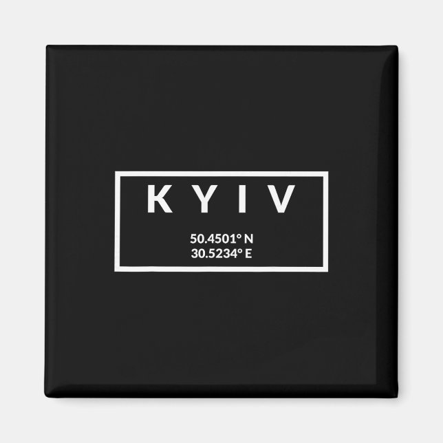 Ukraine Capital Coordinates - Kyiv 1  Magnet (Front)