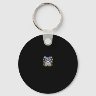 Ukraine Cat Floral Vintage Ukrainian Vyshyvanka St Key Ring