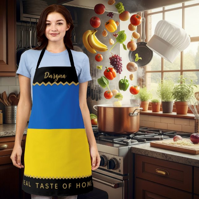 Ukraine Chefs Apron, Ukrainian Flag Apron (Ukraine Chefs Apron / name, patriotic)