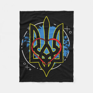 Ukraine Coat Arms Of Ukraine Cossack Ukrainian  Fleece Blanket