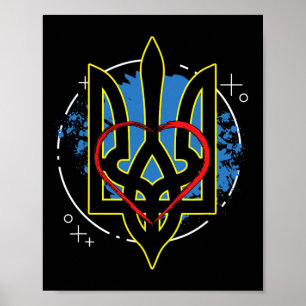 Ukraine Coat Arms Of Ukraine Cossack Ukrainian  Poster