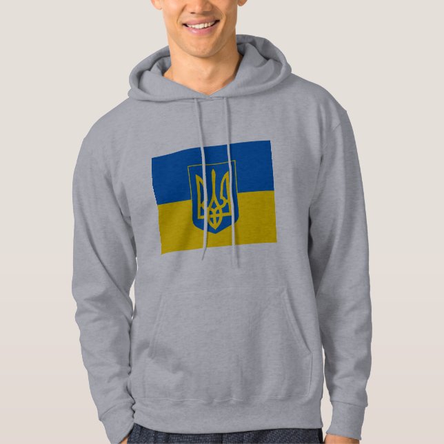 UKRAINE Coat of Arms and Flag Hoodie (Front)