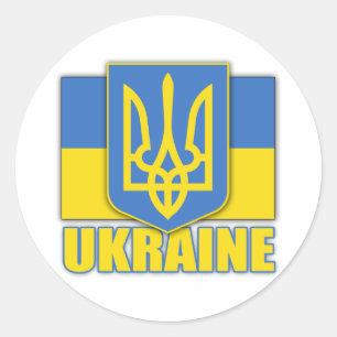 Ukraine Coat of Arms Classic Round Sticker