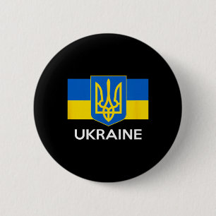 Ukraine Coat Of Arms Flag Ukrainian Pride Yellow B 6 Cm Round Badge