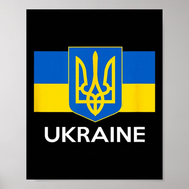 Ukraine Coat Of Arms Flag Ukrainian Pride Yellow B Poster (Front)