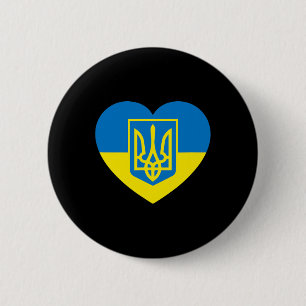 Ukraine Coat Of Arms In Heart Flag Solidarity Pro 6 Cm Round Badge
