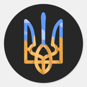 Ukraine Coat Of Arms In National Colors Ukrainian Classic Round Sticker
