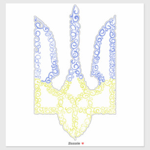 Ukraine coat of arms trident tryzub spiral pattern