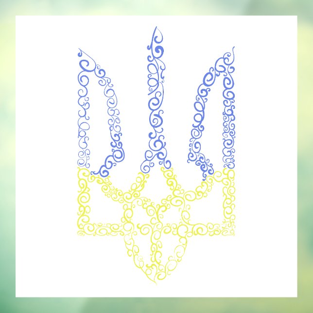 Ukraine coat of arms trident tryzub spiral pattern (Sheet 3)