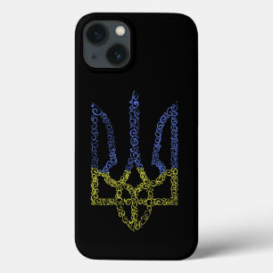 Ukraine coat of arms trident tryzub spiral pattern iPhone 13 case