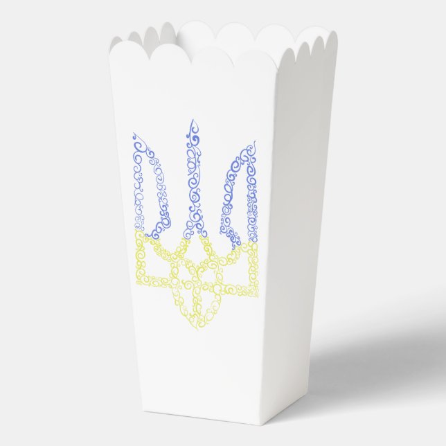 Ukraine coat of arms trident tryzub spiral pattern favour box (Back)