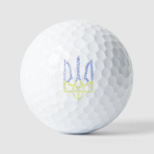Ukraine coat of arms trident tryzub spiral pattern golf balls