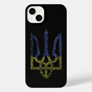 Ukraine coat of arms trident tryzub spiral pattern iPhone 14 plus case