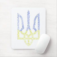 Ukraine coat of arms trident tryzub spiral pattern