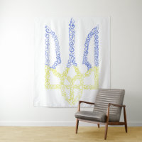 Ukraine coat of arms trident tryzub spiral pattern