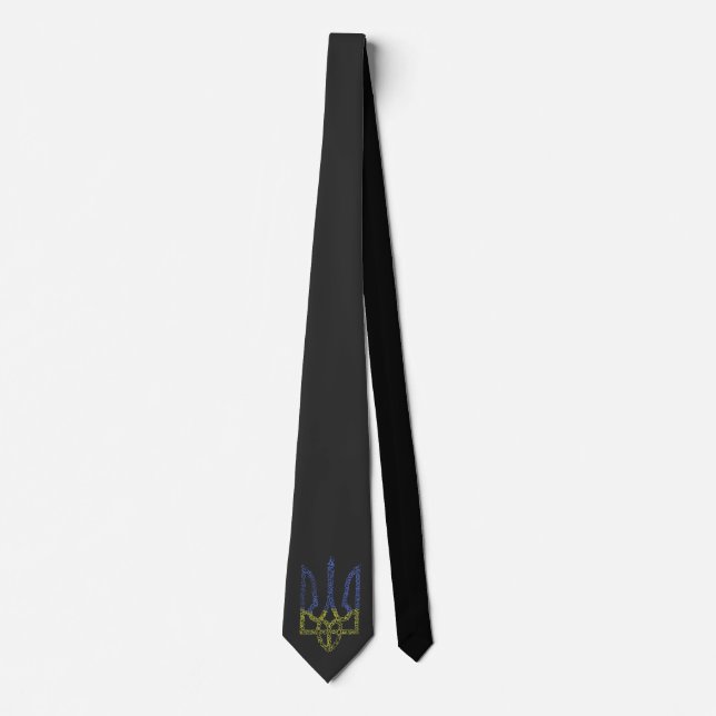 Ukraine coat of arms trident tryzub spiral pattern tie (Front)