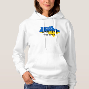 Ukraine Colours Victory Overlay White Hoodie
