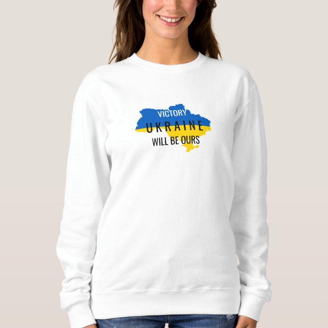 Ukraine Colours Victory Overlay White Sweatshirt (Front)